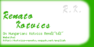 renato kotvics business card